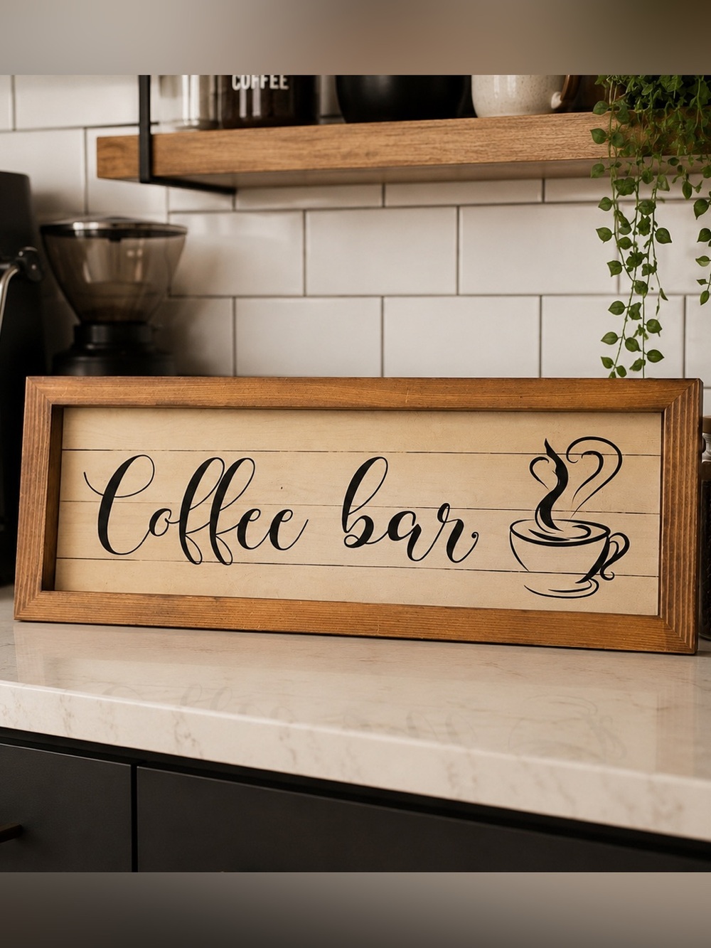 ☕️Natural Wood Coffee Bar Sign